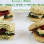 Scones ai pisellini con formaggio, spinaci e pomodori secchi