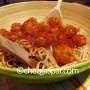 Linguine con sugo di polpette di manzo e pane