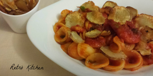 Orecchiette agli scampi con topinambur