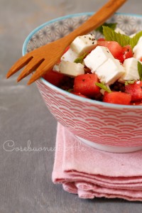 insalata riso, feta e anguria - Gluten Free Travel & LIving