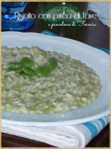 risotto con purea di fave e provolone - Gluten Free Travel and Living